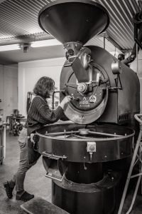The coffee roaster at Ark Coffee